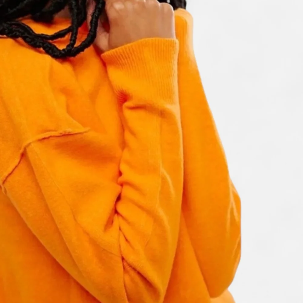 Free People Luna Slouchy Soft Wool Blend Sweater Marigold Orange Oversized Small